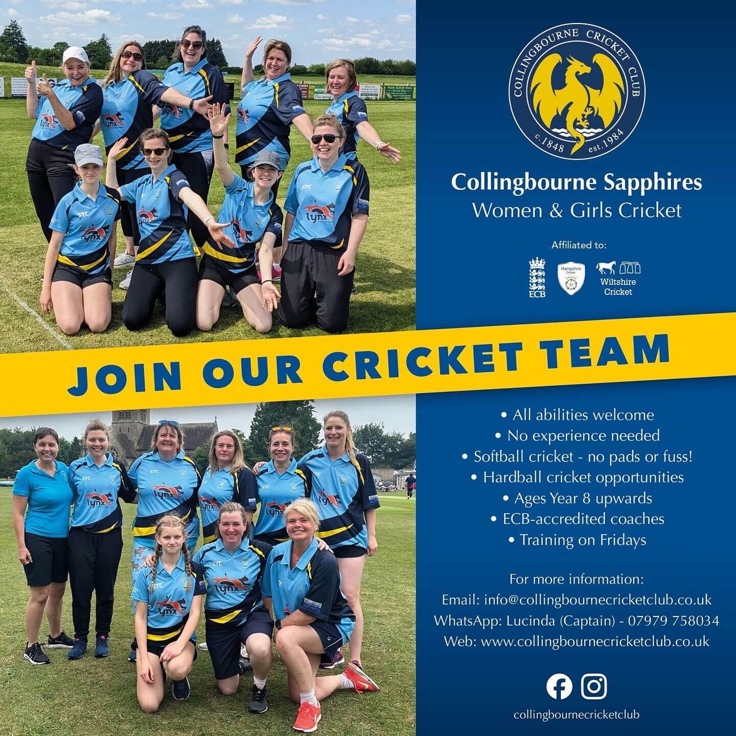 collinbourne sapphires - Women and girls cricket 14th June 2024