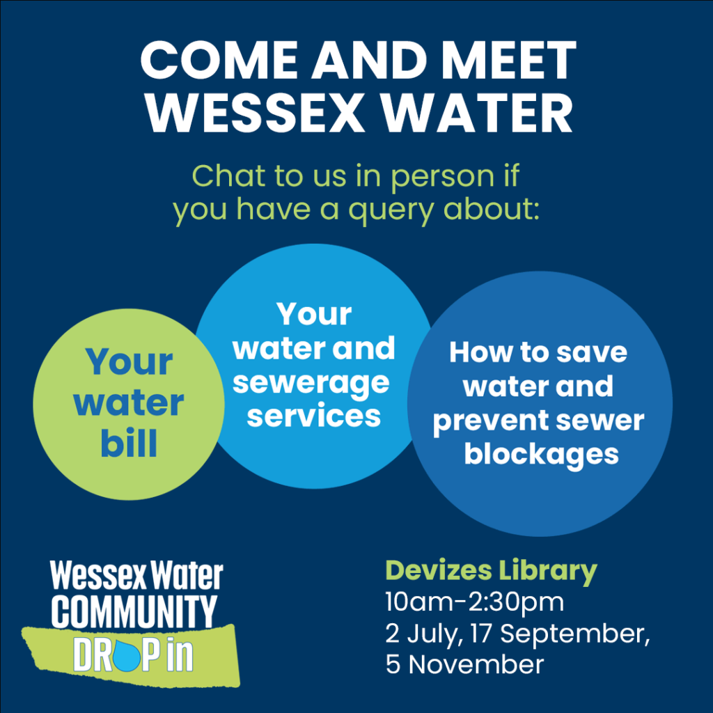 Wessex Water Community Drop in flyer - Devizes 2024